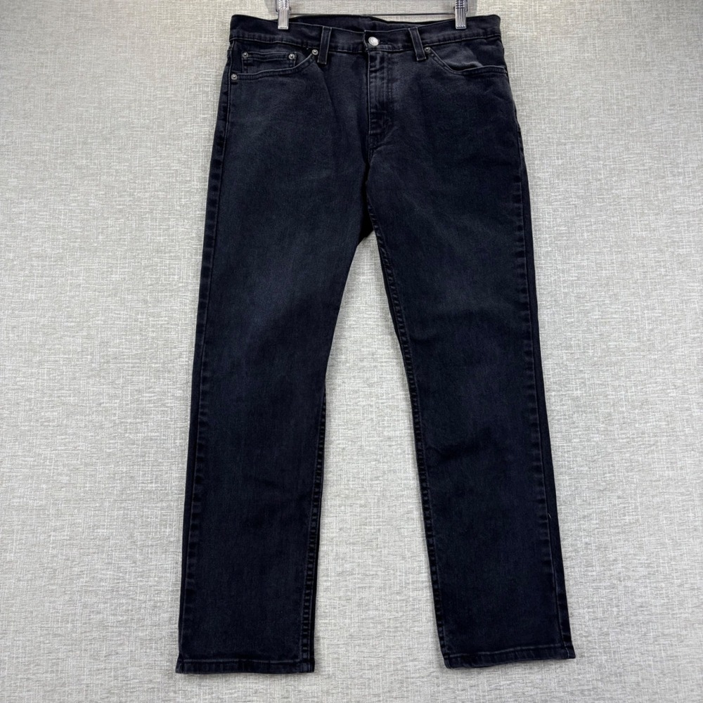 Levis 511 Slim Fit Jeans Mens 33x30 Black Fuzzy Faded Denim Pants
